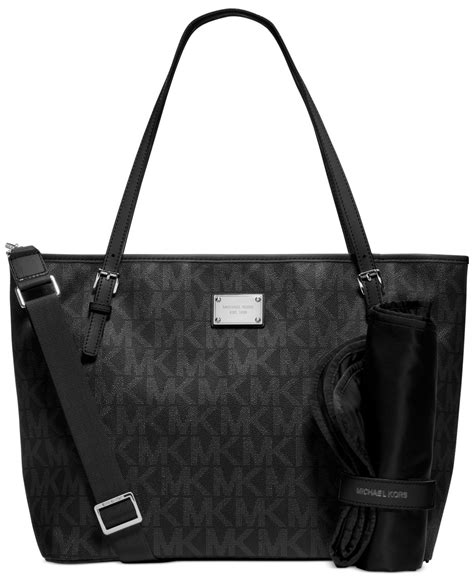 michael kors jet set black diaper bag signature|Bags .